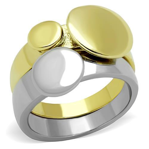 MATK1706 - Two-Tone IP Gold (Ion Plating) Stainless Steel Ring with No Stone