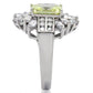 MATK176 - High polished (no plating) Stainless Steel Ring with AAA Grade CZ  in Apple Green color