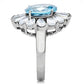 MATK177 - High polished (no plating) Stainless Steel Ring with Synthetic Spinel in London Blue