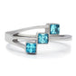 MATK180 - High polished (no plating) Stainless Steel Ring with Synthetic Synthetic Glass in Sea Blue