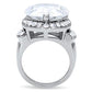 MATK184 - High polished (no plating) Stainless Steel Ring with AAA Grade CZ  in Clear