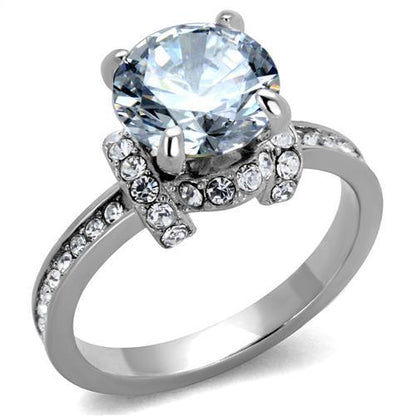 MATK1859 - No Plating Stainless Steel Ring with AAA Grade CZ  in Clear