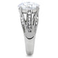MATK187 - High polished (no plating) Stainless Steel Ring with AAA Grade CZ  in Clear