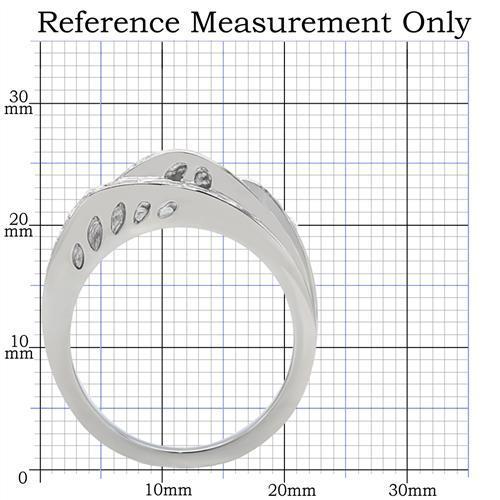 MATK188 - High polished (no plating) Stainless Steel Ring with Top Grade Crystal  in Clear