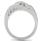 MATK188 - High polished (no plating) Stainless Steel Ring with Top Grade Crystal  in Clear