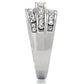 MATK188 - High polished (no plating) Stainless Steel Ring with Top Grade Crystal  in Clear