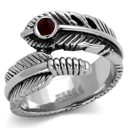 MATK1967 - High polished (no plating) Stainless Steel Ring with Top Grade Crystal  in Siam