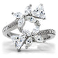 MATK196 - High polished (no plating) Stainless Steel Ring with AAA Grade CZ  in Clear