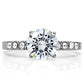 MATK198 - High polished (no plating) Stainless Steel Ring with AAA Grade CZ  in Clear