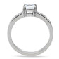 MATK199 - High polished (no plating) Stainless Steel Ring with AAA Grade CZ  in Clear