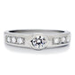 MATK200 - High polished (no plating) Stainless Steel Ring with AAA Grade CZ  in Clear