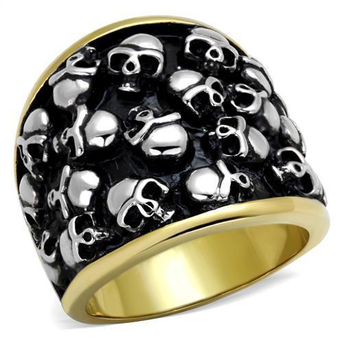 MATK2057 - Two-Tone IP Gold (Ion Plating) Stainless Steel Ring with No Stone