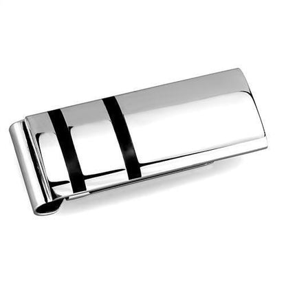 MATK2071 - High polished (no plating) Stainless Steel Money clip with No Stone