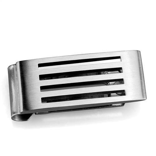MATK2074 - High polished (no plating) Stainless Steel Money clip with No Stone