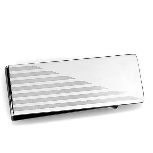 MATK2077 - High polished (no plating) Stainless Steel Money clip with No Stone