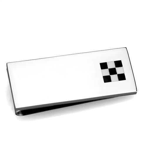 MATK2084 - High polished (no plating) Stainless Steel Money clip with No Stone