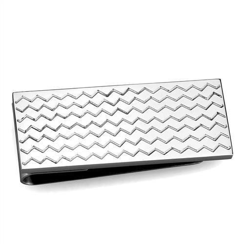 MATK2087 - High polished (no plating) Stainless Steel Money clip with No Stone