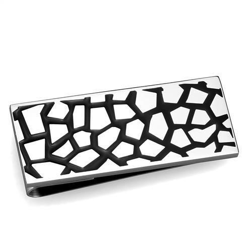 MATK2091 - High polished (no plating) Stainless Steel Money clip with No Stone