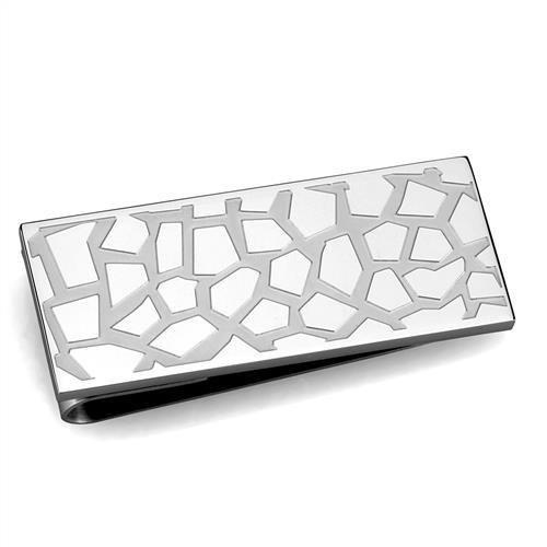 MATK2092 - High polished (no plating) Stainless Steel Money clip with No Stone