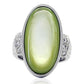 MATK211 - High polished (no plating) Stainless Steel Ring with Precious Stone Conch in Apple Green color