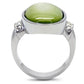 MATK211 - High polished (no plating) Stainless Steel Ring with Precious Stone Conch in Apple Green color