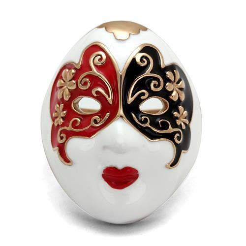 MATK2142 - IP Rose Gold(Ion Plating) Stainless Steel Ring with Epoxy  in Multi Color