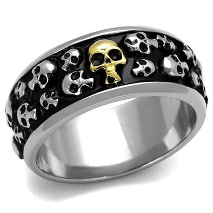 MATK2235 - Two-Tone IP Gold (Ion Plating) Stainless Steel Ring with No Stone
