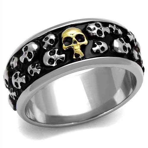 MATK2235 - Two-Tone IP Gold (Ion Plating) Stainless Steel Ring with No Stone