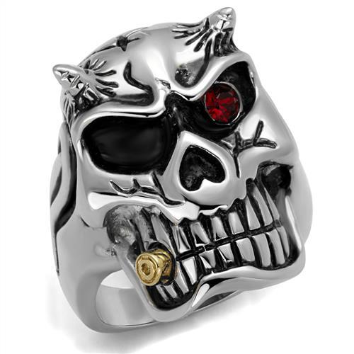 MATK2244 - Two-Tone IP Gold (Ion Plating) Stainless Steel Ring with Top Grade Crystal  in Siam