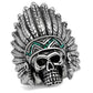 MATK2245 - High polished (no plating) Stainless Steel Ring with Top Grade Crystal  in Emerald