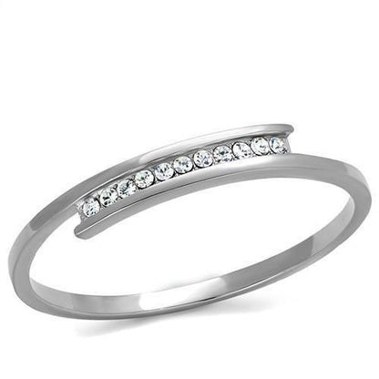 MATK2248 - High polished (no plating) Stainless Steel Bangle with Top Grade Crystal  in Clear