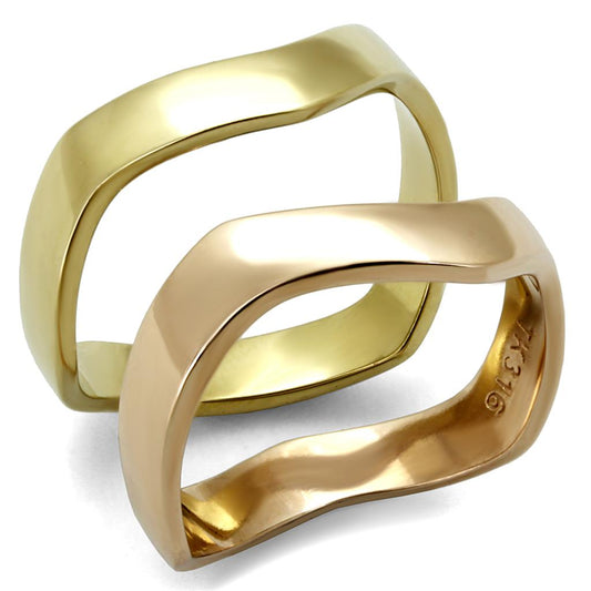 MATK2265 - IP Gold & IP Rose Gold (Ion Plating) Stainless Steel Ring with No Stone