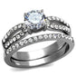 MATK2292 - High polished (no plating) Stainless Steel Ring with AAA Grade CZ  in Clear