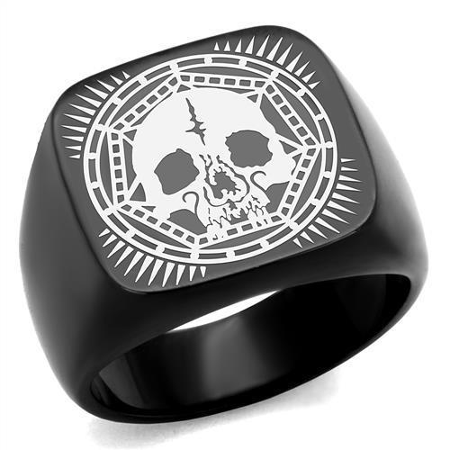 MATK2306 - IP Black(Ion Plating) Stainless Steel Ring with No Stone