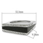 MATK232 - High polished (no plating) Stainless Steel Ring with Top Grade Crystal  in Clear