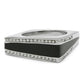 MATK232 - High polished (no plating) Stainless Steel Ring with Top Grade Crystal  in Clear
