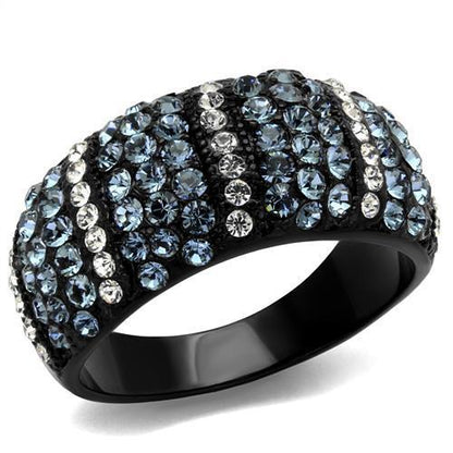 MATK2355 - IP Black(Ion Plating) Stainless Steel Ring with Top Grade Crystal  in Montana
