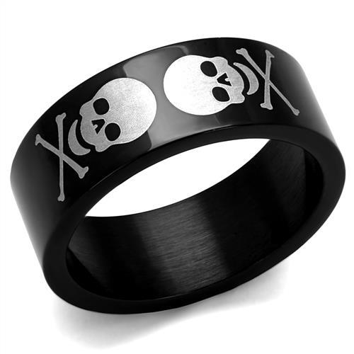 MATK2400 - Two-Tone IP Black Stainless Steel Ring with No Stone