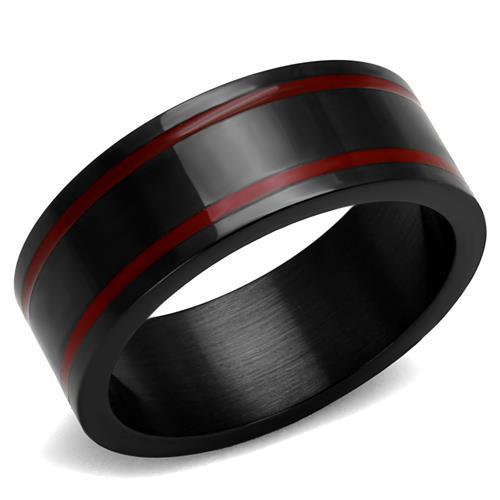 MATK2407 - IP Black(Ion Plating) Stainless Steel Ring with Epoxy  in Siam