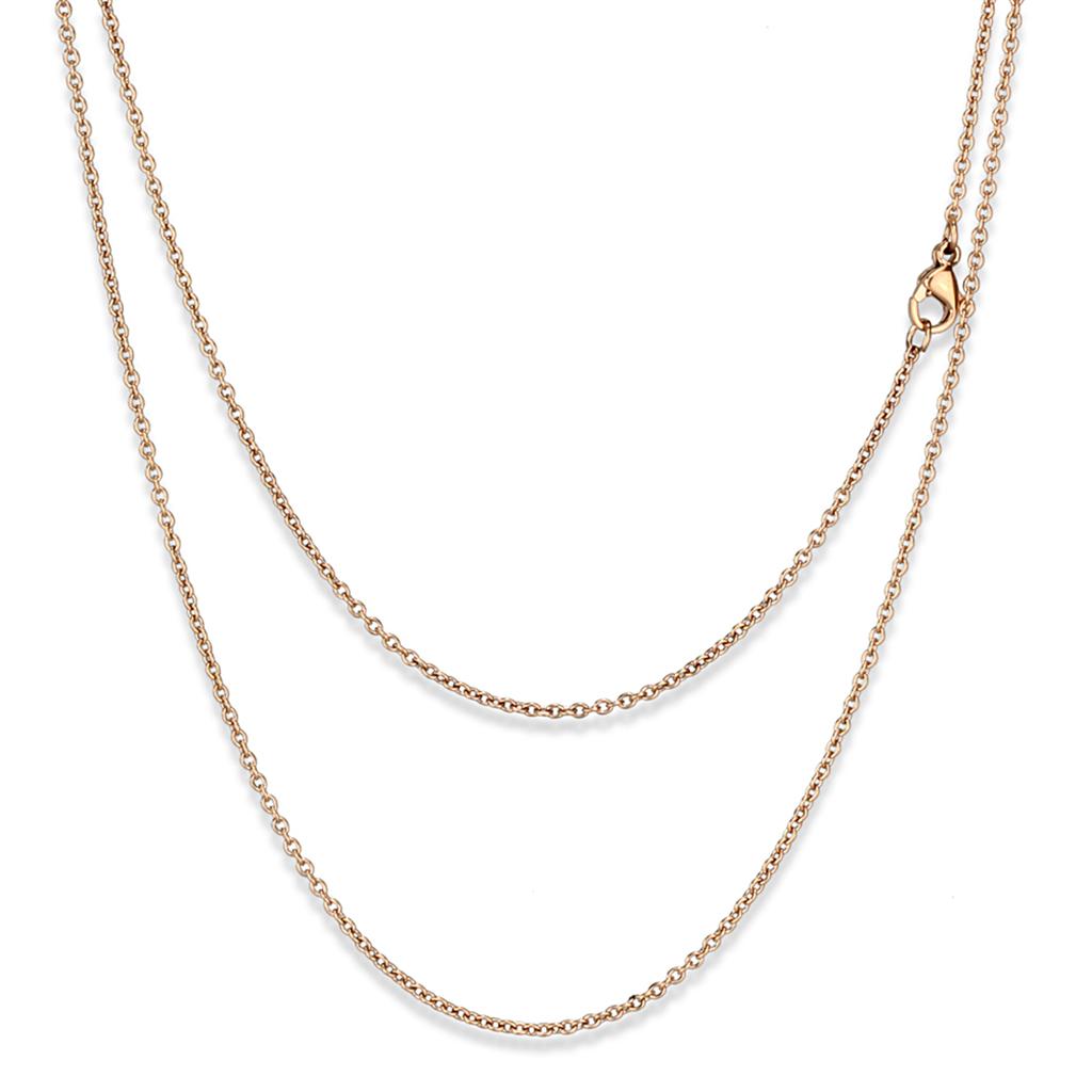 MATK2423R - IP Rose Gold(Ion Plating) Stainless Steel Chain with No Stone
