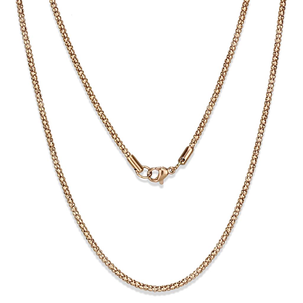 MATK2424R - IP Rose Gold(Ion Plating) Stainless Steel Chain with No Stone