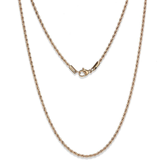 MATK2426R - IP Rose Gold(Ion Plating) Stainless Steel Chain with No Stone