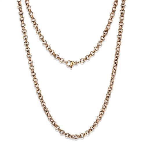 MATK2438R - IP Rose Gold(Ion Plating) Stainless Steel Chain with No Stone