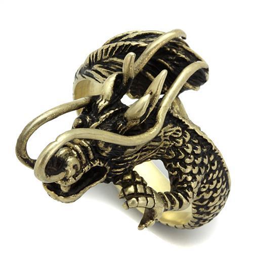 MATK2444 - IP Antique Copper Stainless Steel Ring with Epoxy  in Jet
