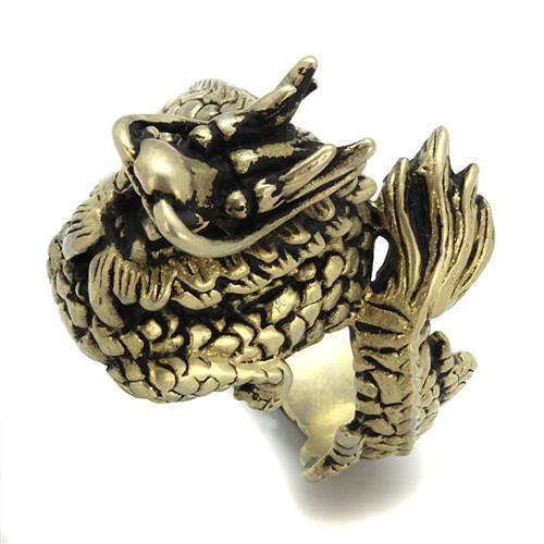 MATK2458 - IP Antique Copper Stainless Steel Ring with Epoxy  in Jet