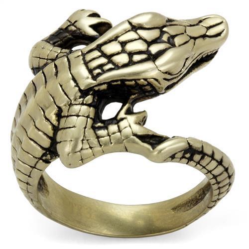 MATK2459 - IP Antique Copper Stainless Steel Ring with Epoxy  in Jet