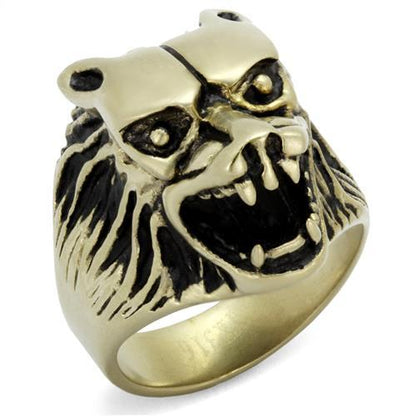 MATK2462 - IP Antique Copper Stainless Steel Ring with Epoxy  in Jet