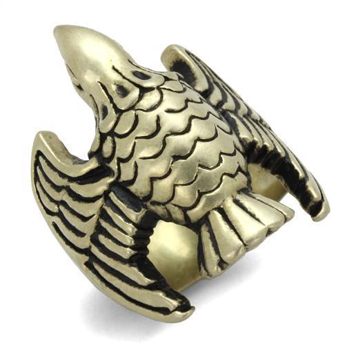 MATK2466 - IP Antique Copper Stainless Steel Ring with Epoxy  in Jet