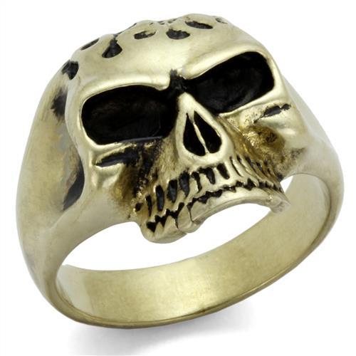 MATK2467 - IP Antique Copper Stainless Steel Ring with Epoxy  in Jet