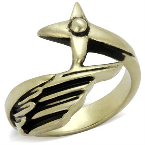 MATK2470 - IP Antique Copper Stainless Steel Ring with Epoxy  in Jet